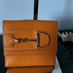 Authentic Gucci orange leather wallet
